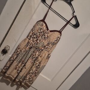 Med Floral Print Spaghetti Strap Dress With Pockets American Rag